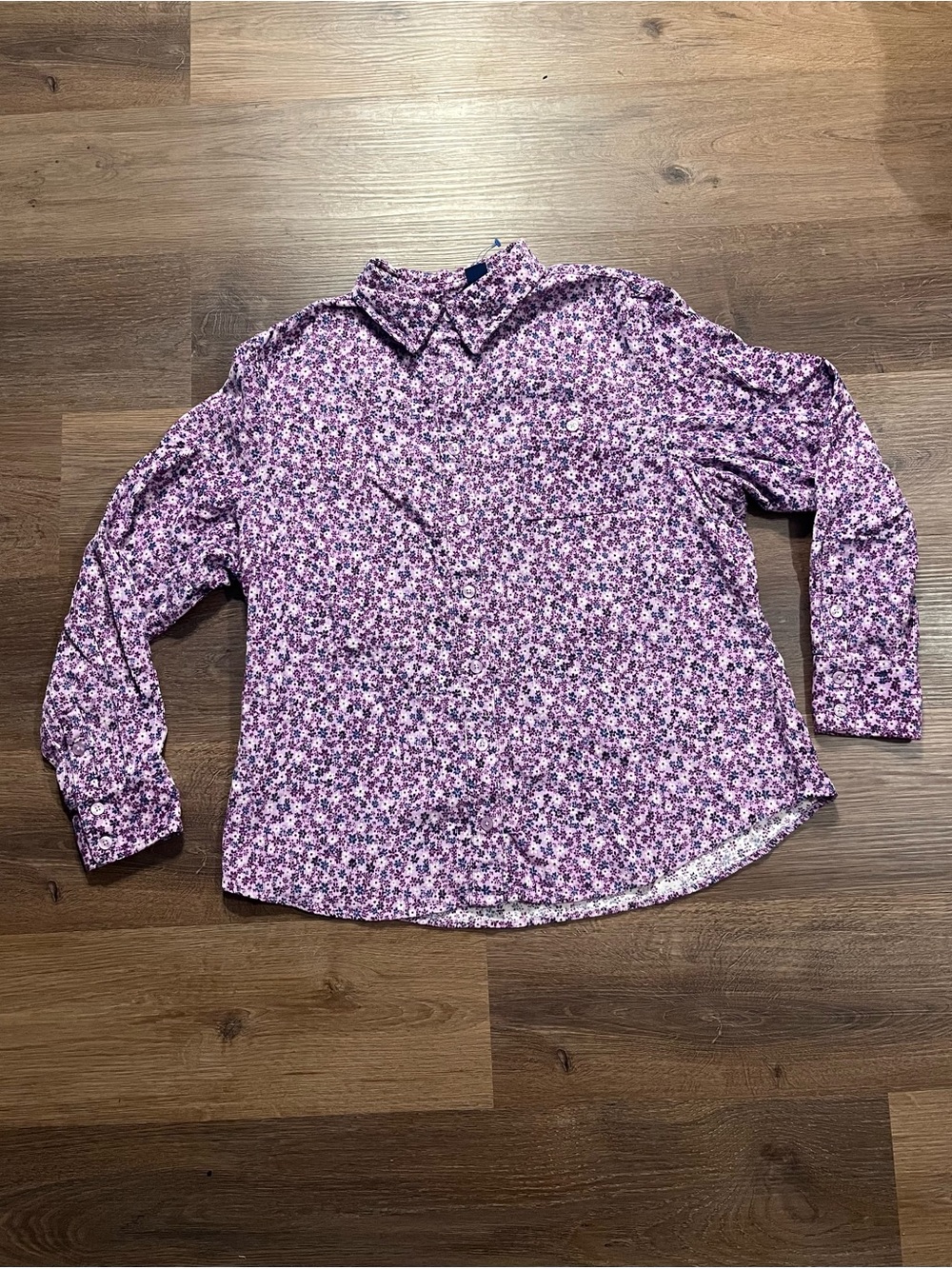 Corduroy Purple Floral Button-Down Shirt
